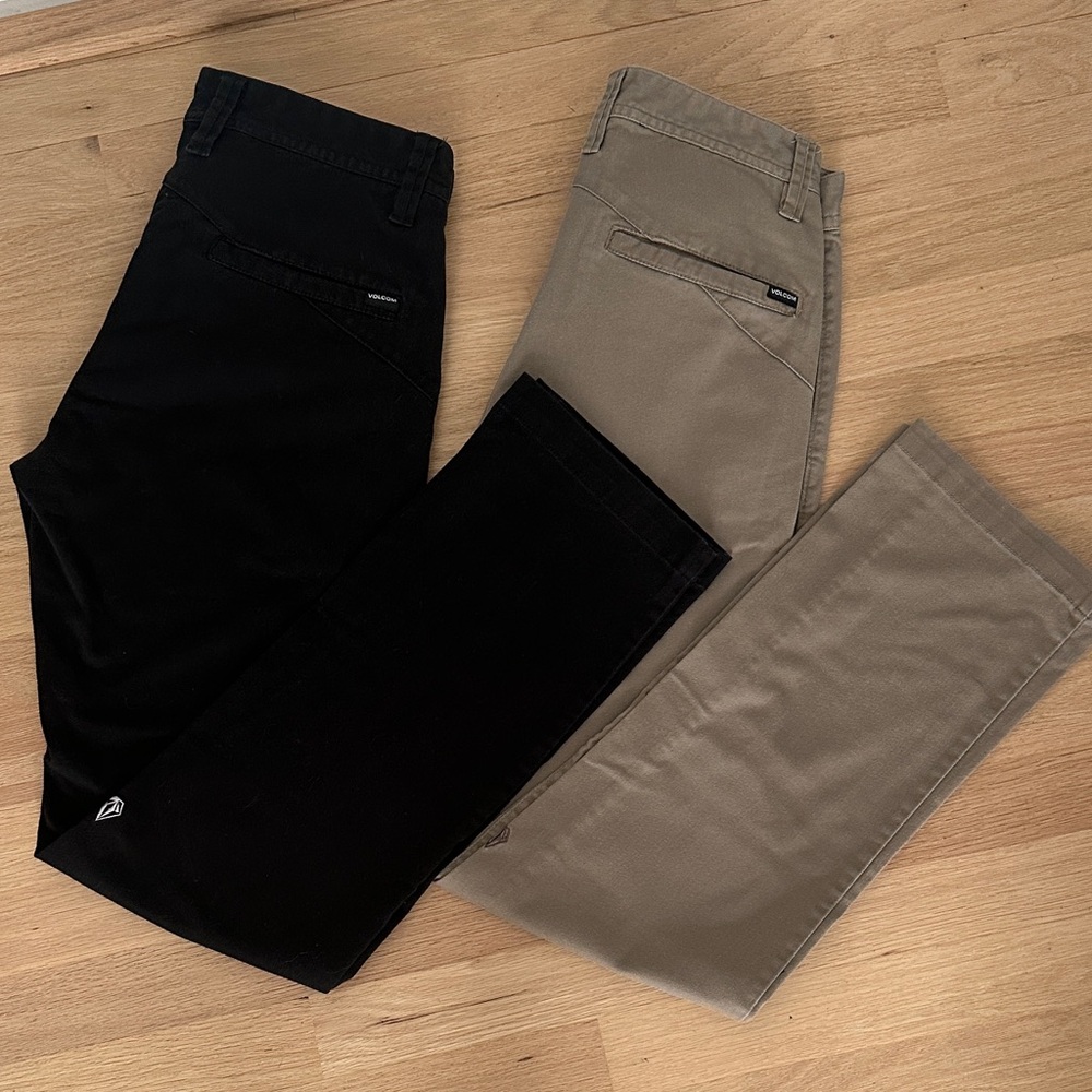 Volcom Men's Dual Tone Chinos - Black and Tan